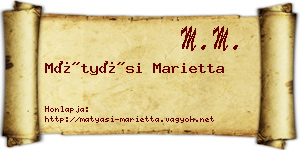 Mátyási Marietta névjegykártya